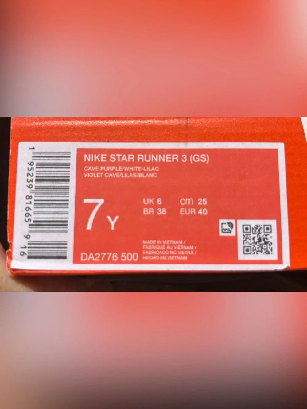 Nike (GS) Star Runner 3 Cave Purple Women Size 7 NEW